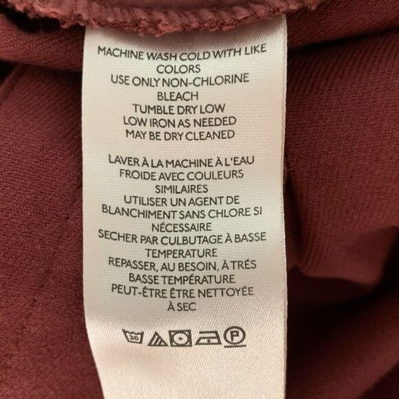 Free People Calla Burgundy Dark Red Pleated High Rise Trouser Pants Size 4 - Picture 8 of 9